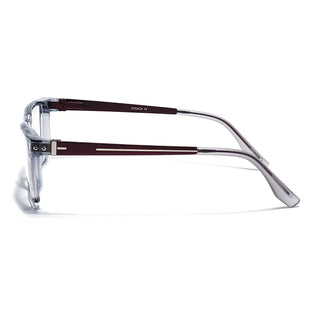 Eyejack Transparent Grey Rectangle Eyeglasses for Men & Women (162002FCL2453)