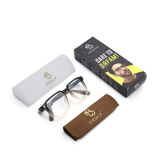 Eyejack Black & Grey Wayfarer Eyeglasses for Men & Women (162003FCL2464)