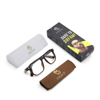 Eyejack Brown Wayfarer Eyeglasses for Men & Women (162003FCL2469)