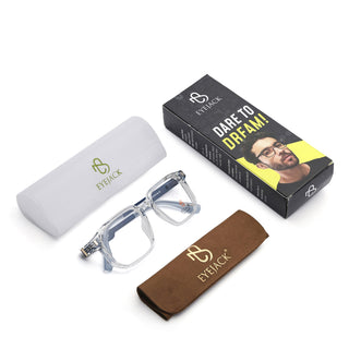 Eyejack Transparent Wayfarer Eyeglasses for Men & Women (162003FCL2471)