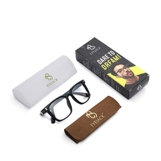 Eyejack Black Wayfarer Eyeglasses for Men & Women (162004FCL2473)