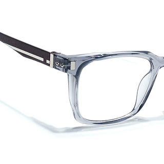 Eyejack Transparent Grey Wayfarer Eyeglasses for Men & Women (162004FCL2477)