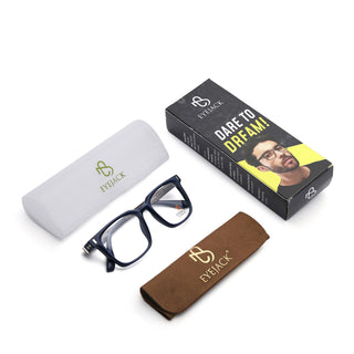 Eyejack Blue Wayfarer Eyeglasses for Men & Women (162004FCL2478)