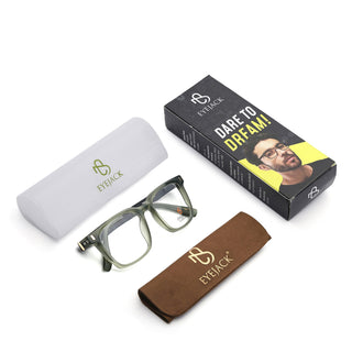 Eyejack Olive Wayfarer Eyeglasses for Men & Women (162004FCL2482)