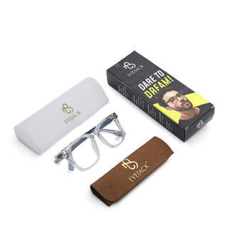 Eyejack Transparent Wayfarer Eyeglasses for Men & Women (162004FCL2483)