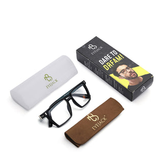 Eyejack Black Wayfarer Eyeglasses for Men & Women (162005FCL2485)