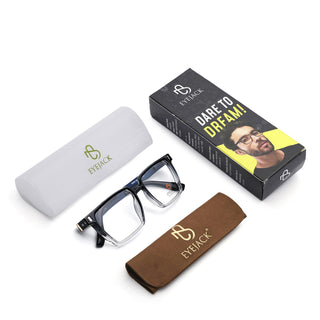 Eyejack Black & Transparent Wayfarer Eyeglasses for Men & Women (162005FCL2487)