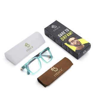 Eyejack Aqua Wayfarer Eyeglasses for Men & Women (162005FCL2493)