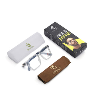 Eyejack Transparent Wayfarer Eyeglasses for Men & Women (162005FCL2496)