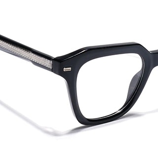 Eyejack Shine Black Square Eyeglasses for Men & Women (163002FCL2245)