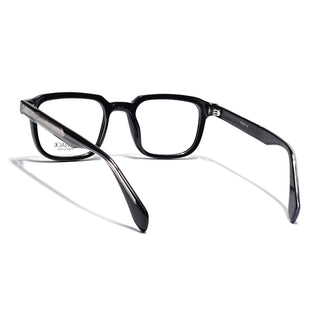 Eyejack Shine Black Square Eyeglasses for Men & Women (163007FCL2285)