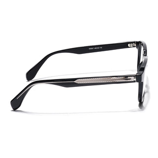 Eyejack Shine Black Square Eyeglasses for Men & Women (163007FCL2285)