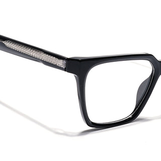 Eyejack Shine Black Wayfarer Eyeglasses for Men & Women (163009FCL2301)