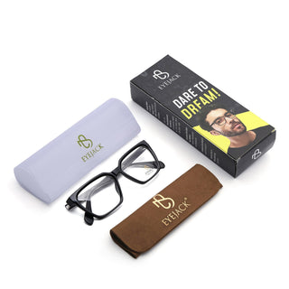 Eyejack Shine Black Wayfarer Eyeglasses for Men & Women (163009FCL2301)