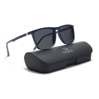 Eyejack Square Sunglasses for Men & Women (Black Lens | Navy Blue Frame - 17001PCL746)