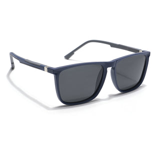 Eyejack Square Sunglasses for Men & Women (Black Lens | Navy Blue Frame - 17001PCL746)