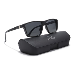 Eyejack Rectangle Sunglasses for Men & Women (Black Lens | Black Frame - 17003PCL748)