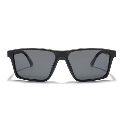 Eyejack Rectangle Polarized Sunglasses for Men & Women (Black Lens | Black Frame - 17003PCL748)