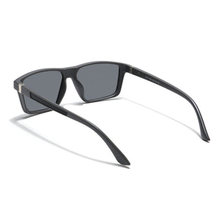 Eyejack Rectangle Polarized Sunglasses for Men & Women (Black Lens | Black Frame - 17003PCL748)