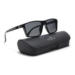 Eyejack Rectangle Sunglasses for Men & Women (Black Lens | Grey Frame - 17003PCL749)