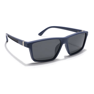 Eyejack Rectangle Sunglasses for Men & Women (Black Lens | Navy Blue Frame - 17003PCL750)