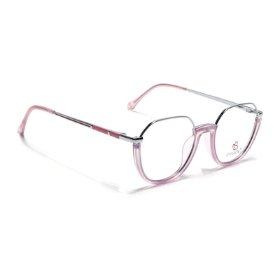 Eyejack Skyline Silver & Lavender Round Eyeglasses for Men & Women (170202FCL1994-C8)