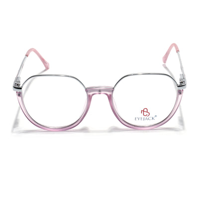 Eyejack Skyline Silver & Lavender Round Eyeglasses for Men & Women (170202FCL1994-C8)