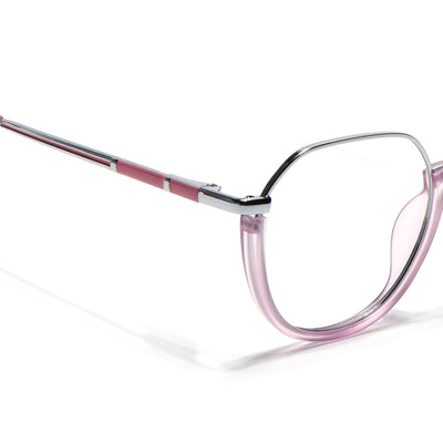 Eyejack Skyline Silver & Lavender Round Eyeglasses for Men & Women (170202FCL1994-C8)