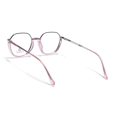 Eyejack Skyline Silver & Lavender Round Eyeglasses for Men & Women (170202FCL1994-C8)