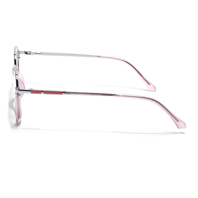 Eyejack Skyline Silver & Lavender Round Eyeglasses for Men & Women (170202FCL1994-C8)
