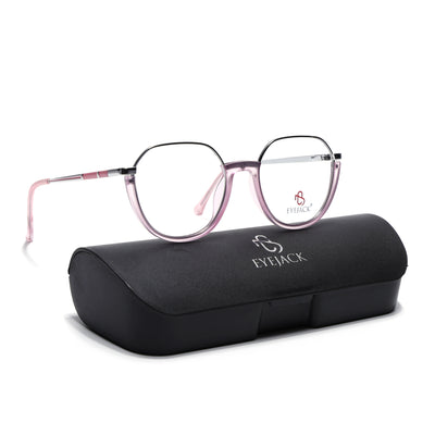 Eyejack Skyline Silver & Lavender Round Eyeglasses for Men & Women (170202FCL1994-C8)