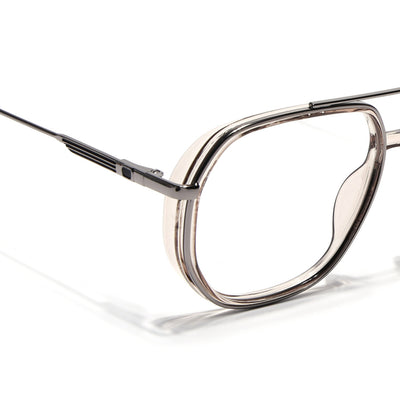 Eyejack Skyline Silver & Transparent Wayfarer Eyeglasses for Men & Women (170204FCL2011-C7)