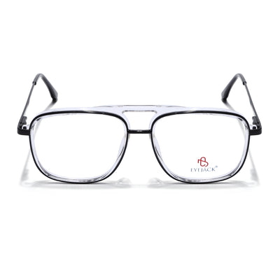 Eyejack Skyline Black & Transparent Wayfarer Eyeglasses for Men & Women (170206FCL2019-C1)