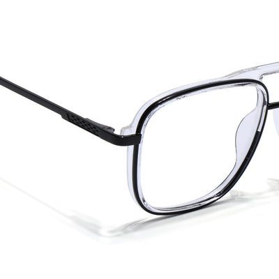 Eyejack Skyline Black & Transparent Wayfarer Eyeglasses for Men & Women (170206FCL2019-C1)