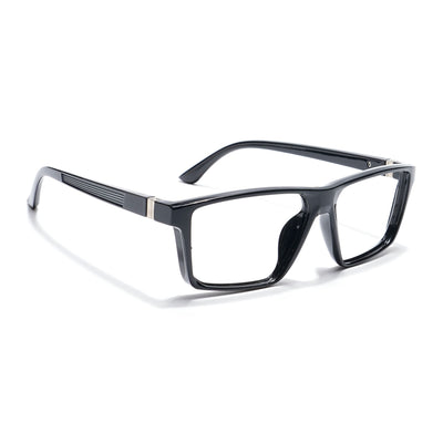 Eyejack Photochromic Shine Black Rectangle Eyeglasses for Men & Women (18003CL589-C1)