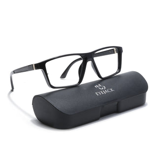 Eyejack Disk Premium Shine Black Rectangle Eyeglasses for Men & Women (18003CL589-C1)