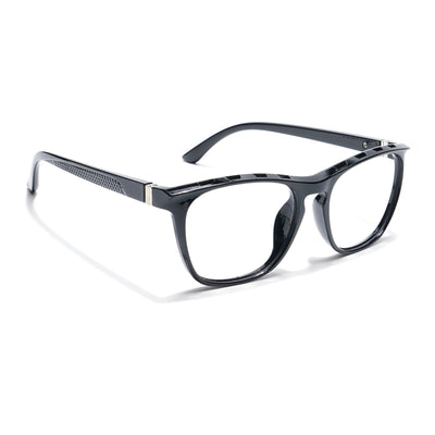 Eyejack Photochromic Shine Black Square Eyeglasses for Men & Women (18011CL593-C1)