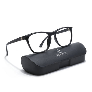 Eyejack Disk Premium Matt Black Square Eyeglasses for Men & Women (18011CL594-C2)