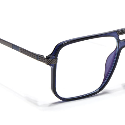 EyeJack Titex Blue Wayfarer Eyeglasses for Men & Women (18901CL258-C10)