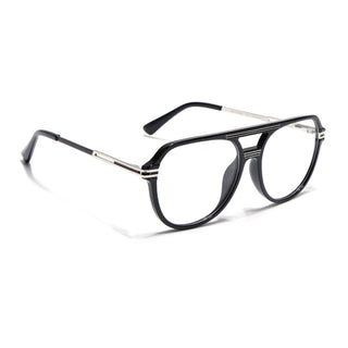 EyeJack Titex Shine Black & Silver Wayfarer Eyeglasses for Men & Women (18902CL261-C2)