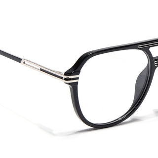 EyeJack Titex Shine Black & Silver Wayfarer Eyeglasses for Men & Women (18902CL261-C2)