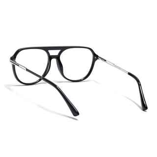 EyeJack Titex Shine Black & Silver Wayfarer Eyeglasses for Men & Women (18902CL261-C2)