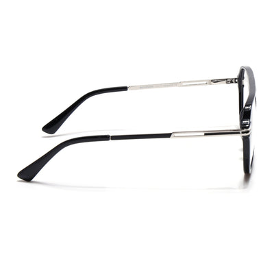 EyeJack Titex Shine Black & Silver Wayfarer Eyeglasses for Men & Women (18902CL261-C2)