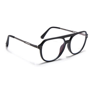 EyeJack Titex Matt Black & Grey Wayfarer Eyeglasses for Men & Women (18902CL263-C4)