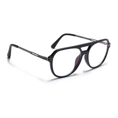 EyeJack Titex Matt Black & Grey Wayfarer Eyeglasses for Men & Women (18902CL263-C4)