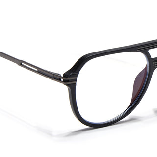 EyeJack Titex Matt Black & Grey Wayfarer Eyeglasses for Men & Women (18902CL263-C4)