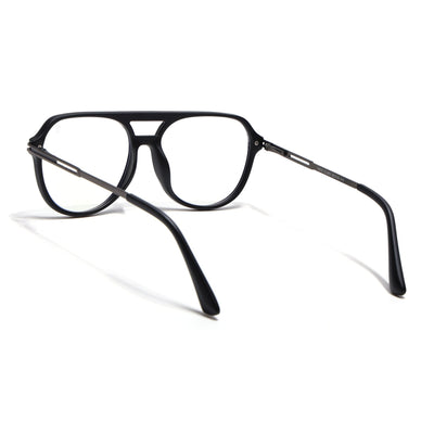 EyeJack Titex Matt Black & Grey Wayfarer Eyeglasses for Men & Women (18902CL263-C4)