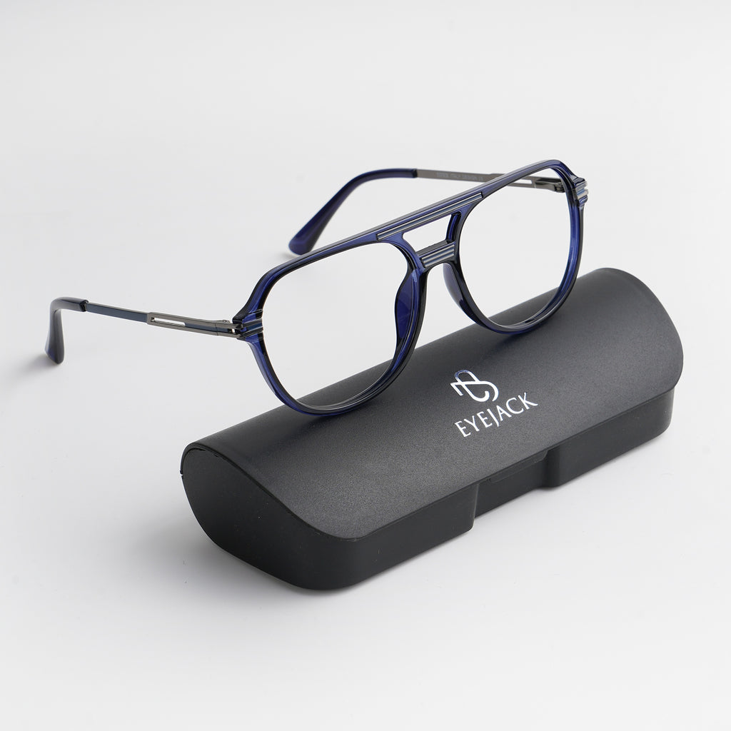 EyeJack Titex Blue Wayfarer Eyeglasses for Men & Women (18902CL268-C9 ...