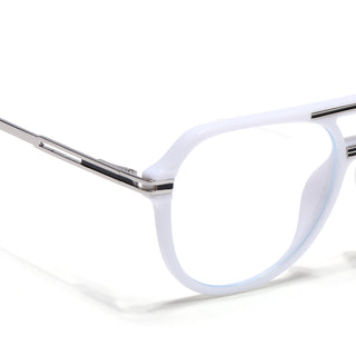 EyeJack Titex White Wayfarer Eyeglasses for Men & Women (18902CL347-C11)