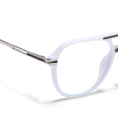 EyeJack Titex White Wayfarer Eyeglasses for Men & Women (18902CL347-C11)